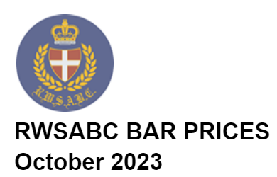 RWSABC Crest RWSABC BAR PRICES October 2023