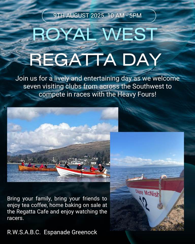Poster with information on RWSABC Rowing Regatta 9 August 2025