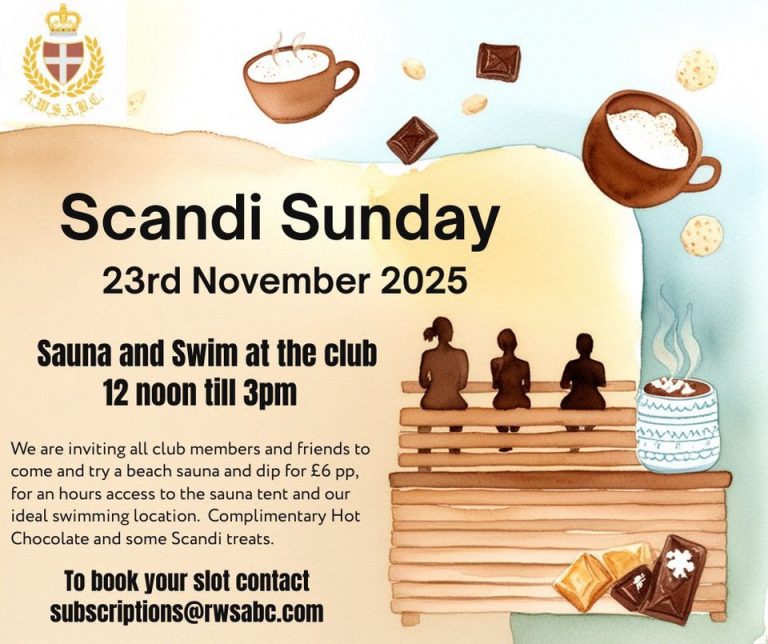 Flyer for Scandi Swim Sauna 23 Nov 2025