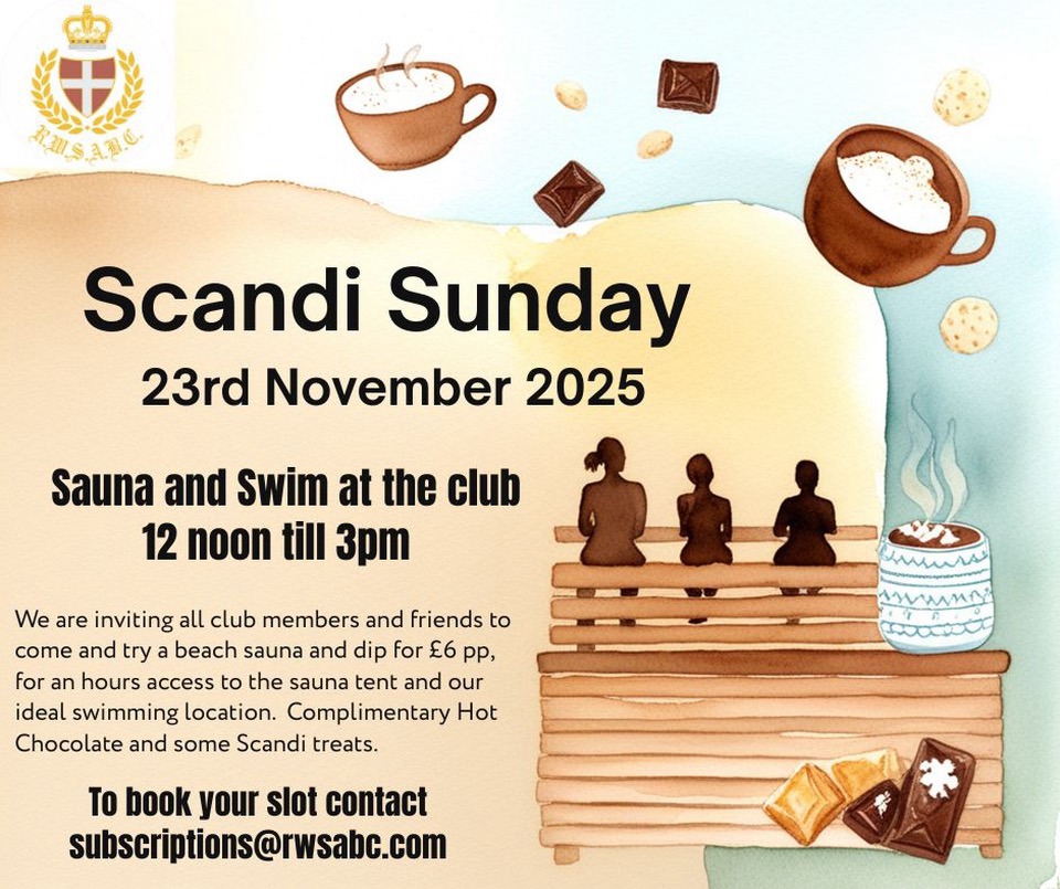 Flyer for Scandi Swim Sauna 23 Nov 2025