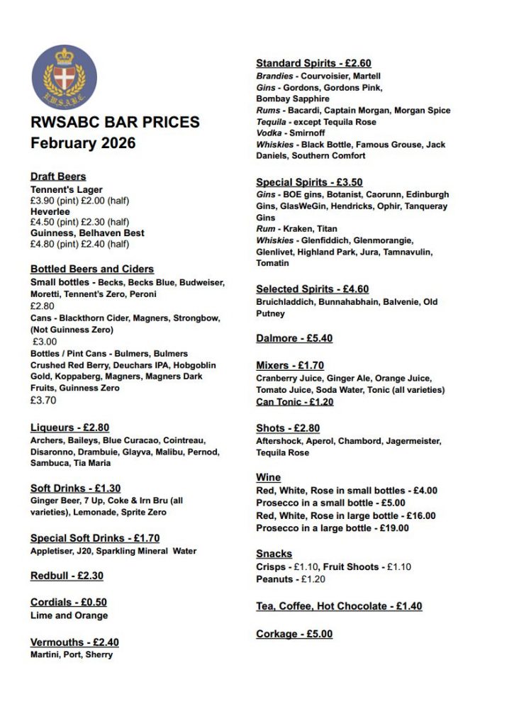 RWSABC Bar Prices February 2026