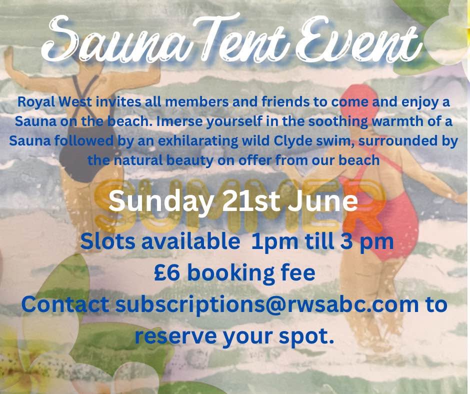 Poster advertising Sauna Tent evet 21 June 2026